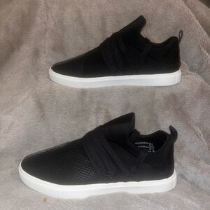 Brash Black Slip-On Sneakers with White Sole